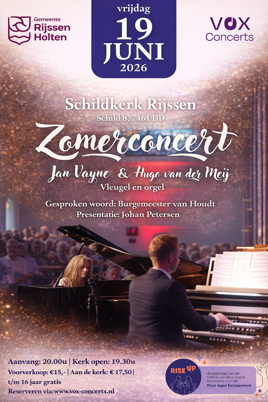 19 juni '26 | Zomerconcert met Jan Vayne & Hugo van der Meij