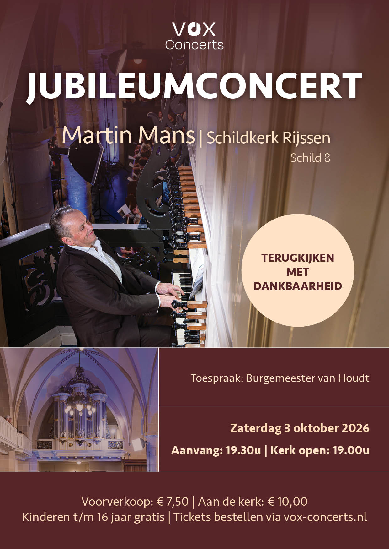 3 oktober '26 | Jubileumconcert Martin Mans | Schildkerk Rijssen